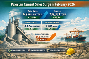 Pakistan Cement Sales Rise 12.5% in February as Exports Surge