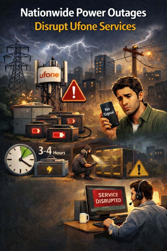 Ufone services are Disrupted Due to Ongoing Power Outage Nationwide.